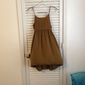 Gold flowy high-lowish dress